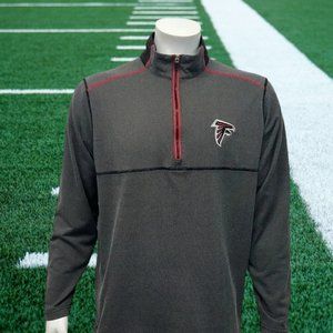 Atlanta Falcons NFL Gray Red Black Embroidered Pullover Jacket Antigua Large